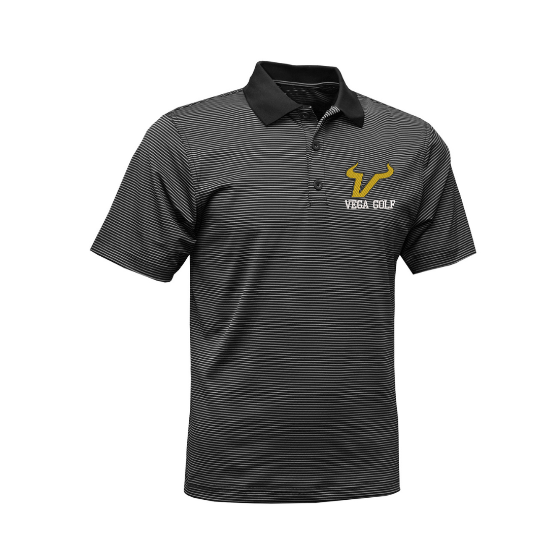 Black/Charcoal Mini-Stripe Vega Golf Men's Polo – 2B Customs LLC