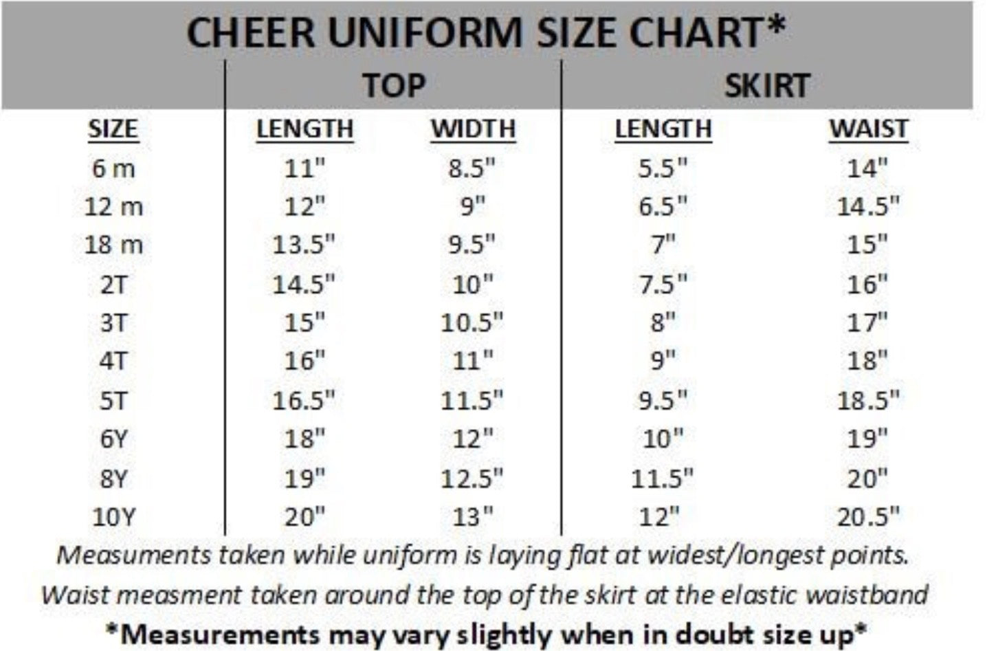 Infant/Toddler Cheer Uniform