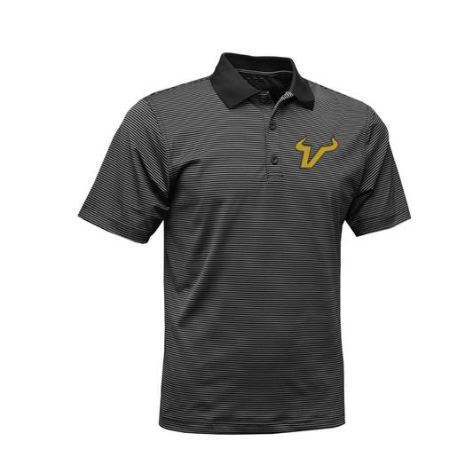 Black/Charcoal Mini-Stripe Vega Men's Polo