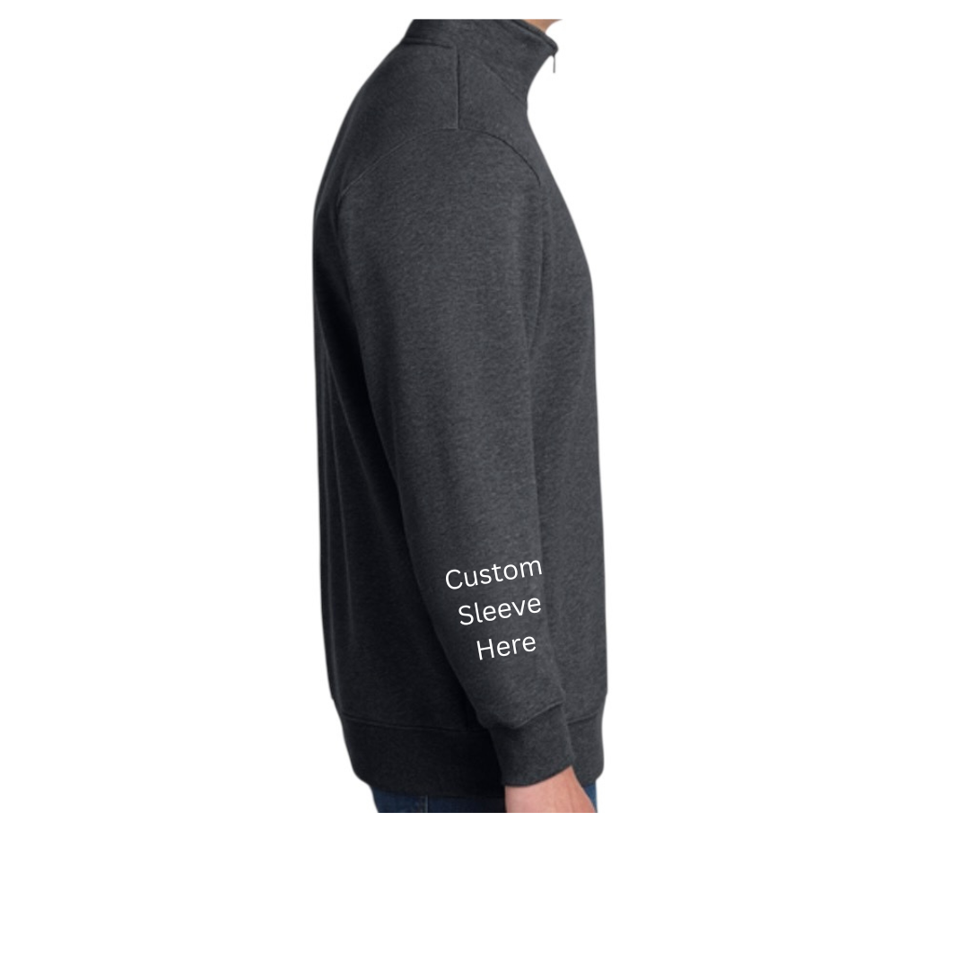 Vega 1/4 Zip Mid-weight Unisex Size Pullover with Custom Sleeve Embroidery