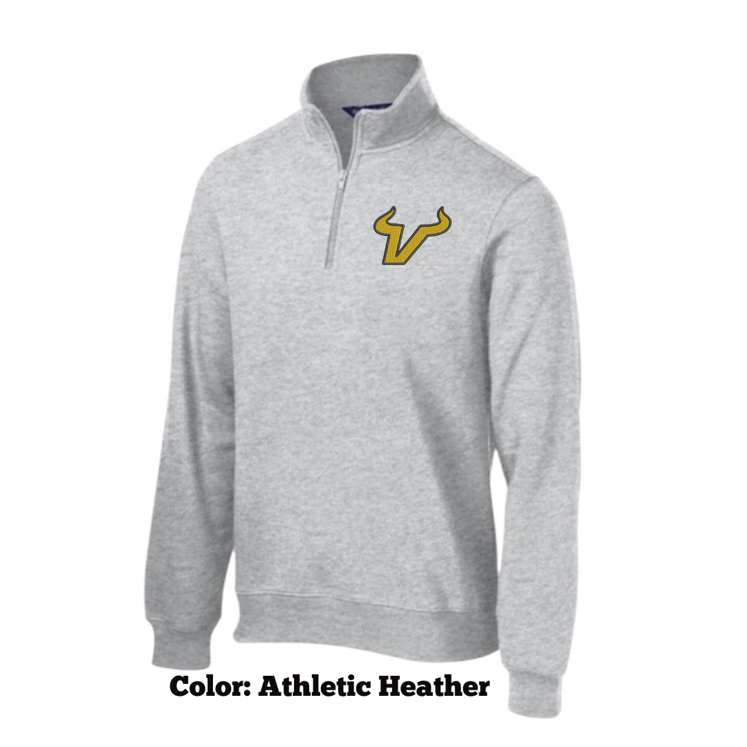 Vega 1/4 Zip Mid-weight Unisex Size Pullover with Custom Sleeve Embroidery