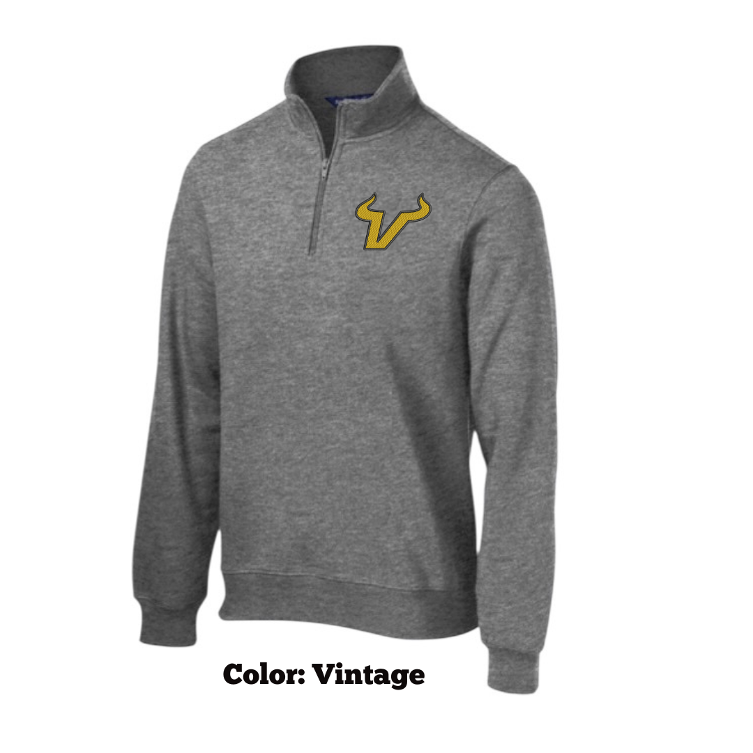 Vega 1/4 Zip Mid-weight Unisex Size Pullover with Custom Sleeve Embroidery