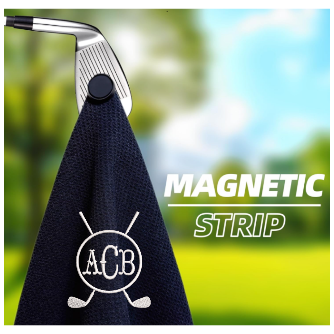 Magnetic Golf Towel with Custom Embroidered Monogram